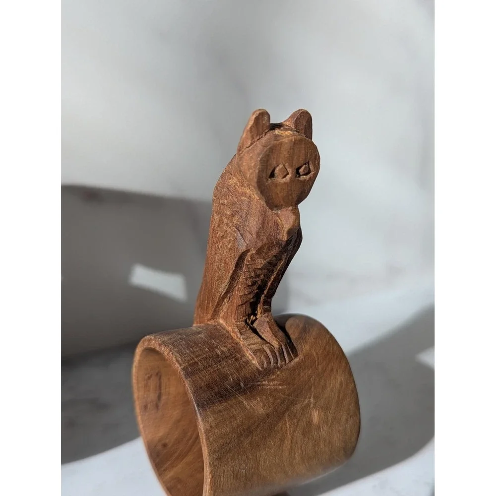 Vintage Handcarved African Animal Napkin Rings